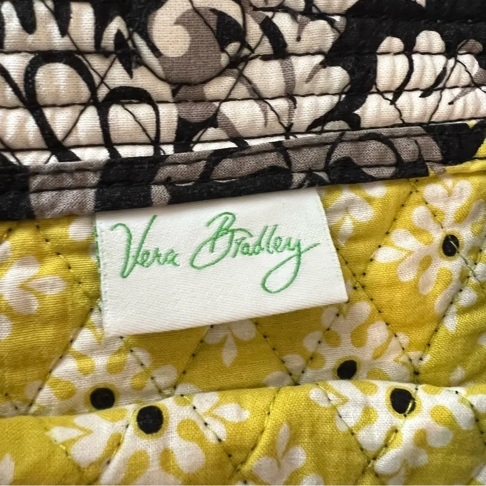 VERA BRADLEY Baroque 2010 Holiday Tote Black Yellow White 1 Strap Shoulder Bag